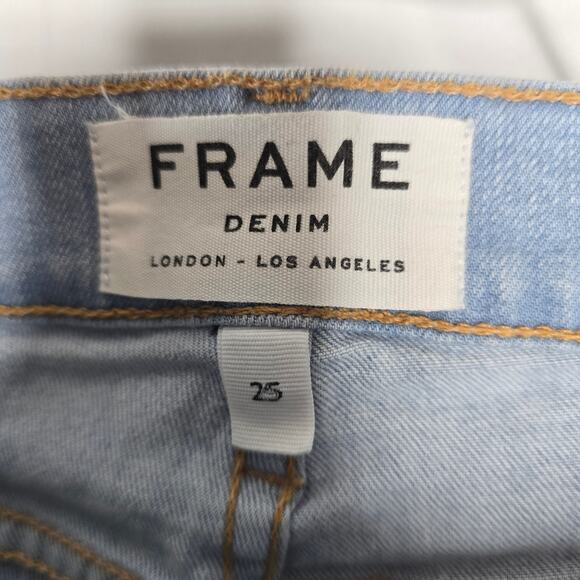 Frame Denim Le Skinny de Jeanne Light Wash Blue Denim Jeans Size 25 - Picture 3 of 8